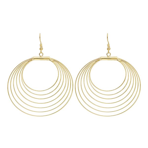 18K Gold-Plated Layered Hoop Drop Earring Supply