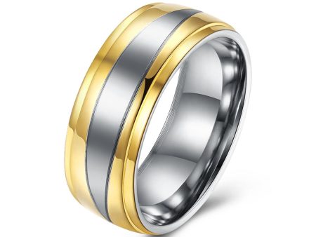 Silver-Plated & 18K Gold-Plated Rounded Band Ring Sale