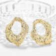 18K Gold-Plated Wrinkled Geometry Hoop Drop Earrings Discount