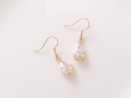 18K Gold-Plated & Crystal Floral Drop Earrings Supply