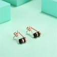 Black Acrylic & 18K Rose Gold-Plated Triangle Stud Earrings Online Sale