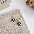 Black & White Acrylic Checkerboard Bow Heart Drop Earrings Cheap