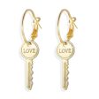 18K Gold-Plated  Love  Key Drop Earrings Hot on Sale