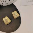 18K Gold-Plated Woven Crisscross Stud Earrings For Sale