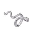 Silver-Plated Snake Bypass Ring Discount