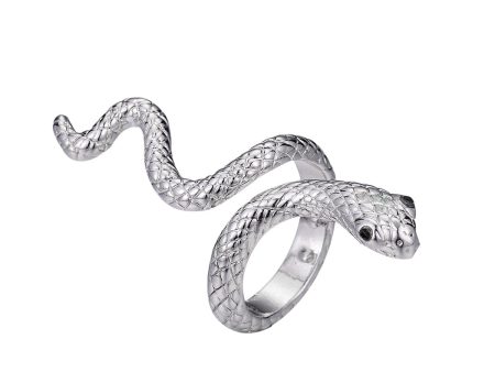 Silver-Plated Snake Bypass Ring Discount