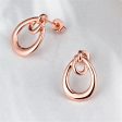 18K Rose Gold-Plated Interlocking Hoop Stud Earrings Hot on Sale