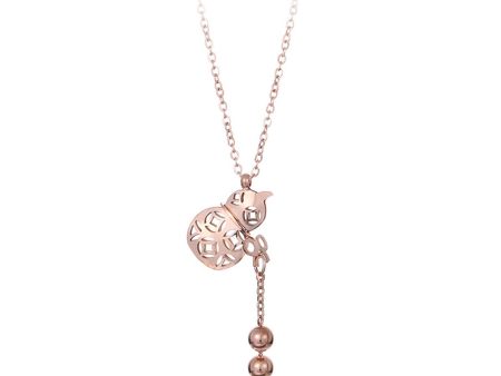 18K Rose Gold-Plated Gourd Pendant Necklace Online