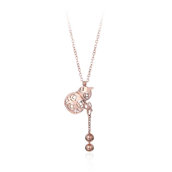 18K Rose Gold-Plated Gourd Pendant Necklace Online