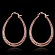 18K Rose Gold-Plated Ellipse Hoop Earrings For Discount