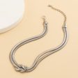 Silver-Plated Snake Chain Knot Layered Necklace For Discount