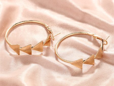 18K Gold-Plated Triangle Quartet Hoop Earrings For Discount