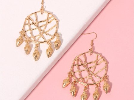 18K Gold-Plated Conch Web Drop Earrings Online Hot Sale