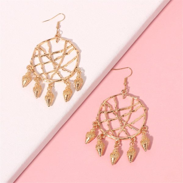 18K Gold-Plated Conch Web Drop Earrings Online Hot Sale