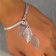 Silver-Plated Leaves Strand Charm Bracelet Discount