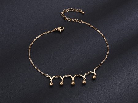 18K Rose Gold-Plated Crown Charm Anklet For Discount