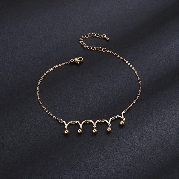 18K Rose Gold-Plated Crown Charm Anklet For Discount