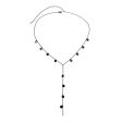 Black Sequin Tassel Lariat Necklace For Discount