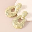 18K Gold-Plated Textured Open Drop Earrings For Cheap