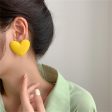 Yellow Acrylic Heart Stud Earrings Hot on Sale