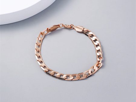 18K Rose Gold-Plated Curb Chain Bracelet Fashion