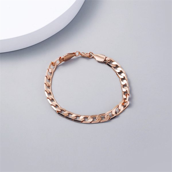 18K Rose Gold-Plated Curb Chain Bracelet Fashion