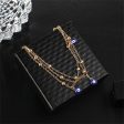 Blue & 18K Gold-Plated Evil Eye Layered Anklet Hot on Sale