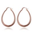 18K Rose Gold-Plated Ellipse Hoop Earrings For Discount