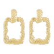 18K Gold-Plated Twine Open Rectangle Drop Earrings For Cheap