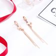 18K Rose Gold-Plated Frosted Fox Drop Earrings Supply