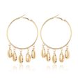 18K Gold-Plated Shell Tassel Hoop Earrings For Discount