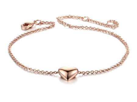 18K Rose Gold-Plated Heart Bracelet Cheap