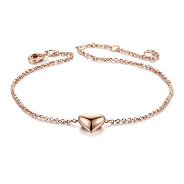 18K Rose Gold-Plated Heart Bracelet Cheap