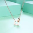 18K Rose Gold-Plated Open Square & Circle Pendant Necklace Sale