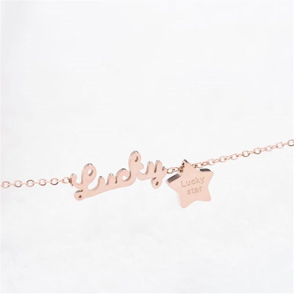 18K Rose Gold-Plated  Lucky  Anklet For Sale