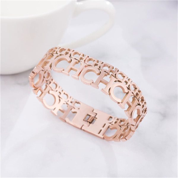 18K Rose Gold-Plated  CH  Bangle Online now