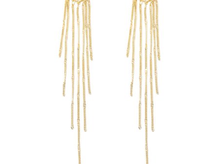 18K Gold-Plated Heart Tassel Huggie Earrings Online Hot Sale