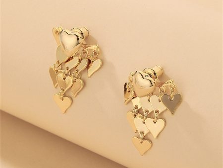 18K Gold-Plated Heart Tassel Ear Jackets Online Hot Sale