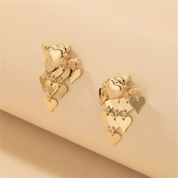 18K Gold-Plated Heart Tassel Ear Jackets Online Hot Sale