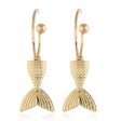 18K Gold-Plated Fishtail Drop Earrings For Sale