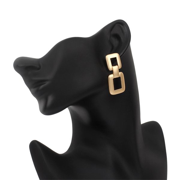 18K Gold-Plated Open Square Drop Earrings For Cheap