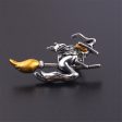 Yellow & Silver-Plated Flying Witch Brooch Online Hot Sale