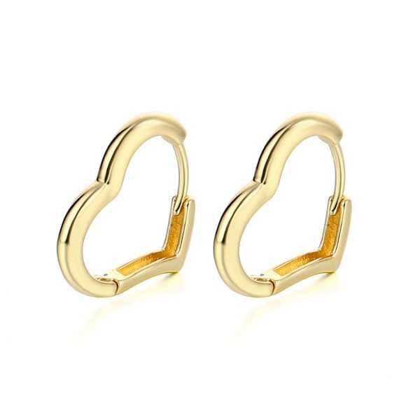 18K Gold-Plated Open Heart Huggie Earrings Hot on Sale