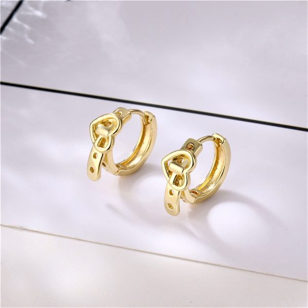 18K Gold-Plated Heart Belt Huggie Earrings Hot on Sale