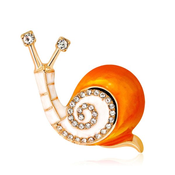 18K Gold-Plated & Cubic Zirconia Snail Brooch Fashion