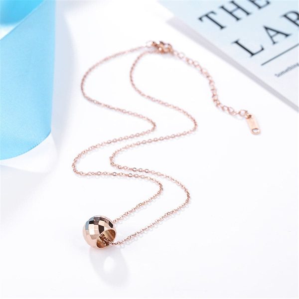 18K Rose Gold-Plated Cut Ball Pendant Necklace Cheap