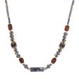 Blue & Brown Bead Necklace For Discount