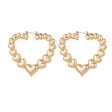 18K Gold-Plated Hearts Hoop Earrings For Discount