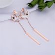 18K Rose Gold-Plated Bar & Ring Drop Earring Fashion