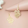 18K Gold-Plated Textured Snake Drop Earrings Discount